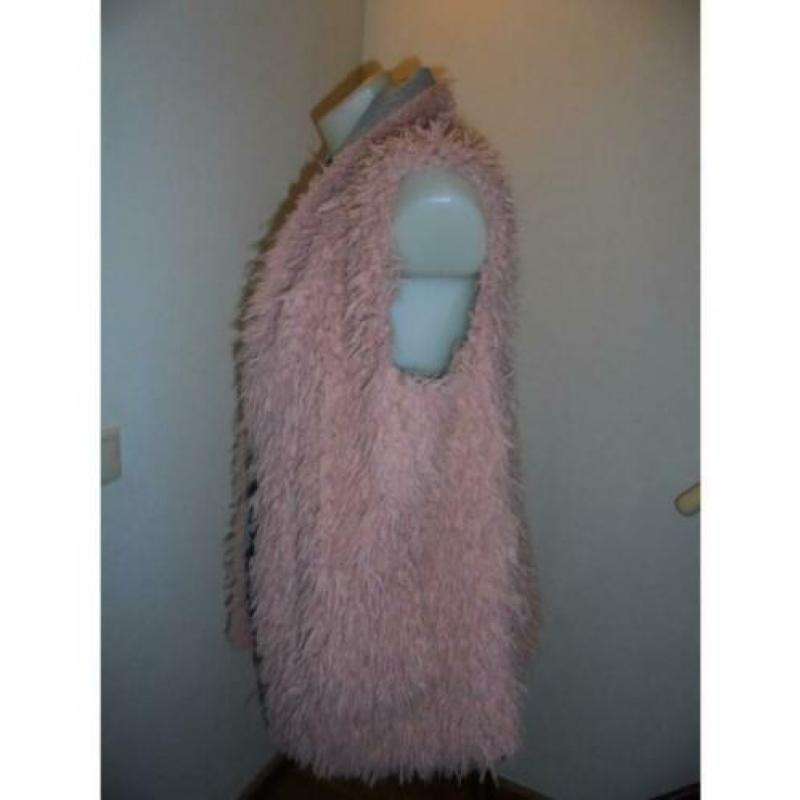 D4A Marccain fake fure vest bodywarmer fluffy bont roze N3