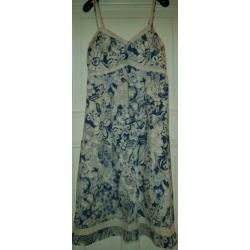 Geisha - jurk jeans blauw tinten broderie katoen Maat 34/36