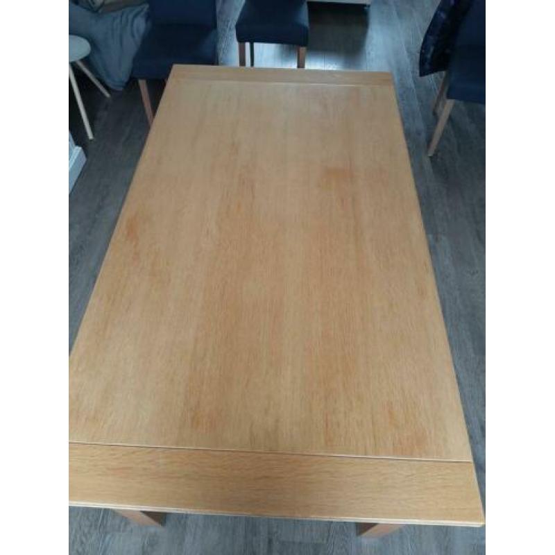 Eiken eettafel 88 breed en 160 lang en 76 hoog 60
