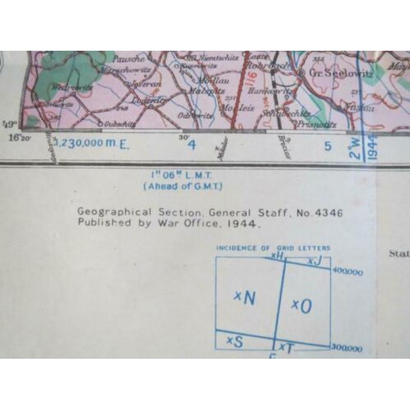 WW2 Landkaart Brno (Tsjechië) 1944 Brits (07) :: Overdruk ::