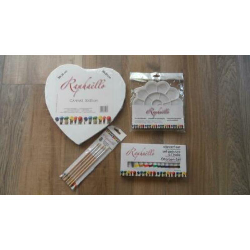 Schilderset Raphaello (canvas, pallet, olieverf en penselen)