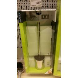 Partij toiletborstels in rvs.