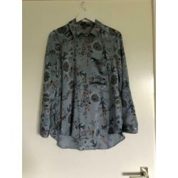 Nieuwe satijn look bloemenprint blouse