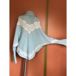 Human Nature poncho trui blauw 1 maat Nieuwstaat??mooi??