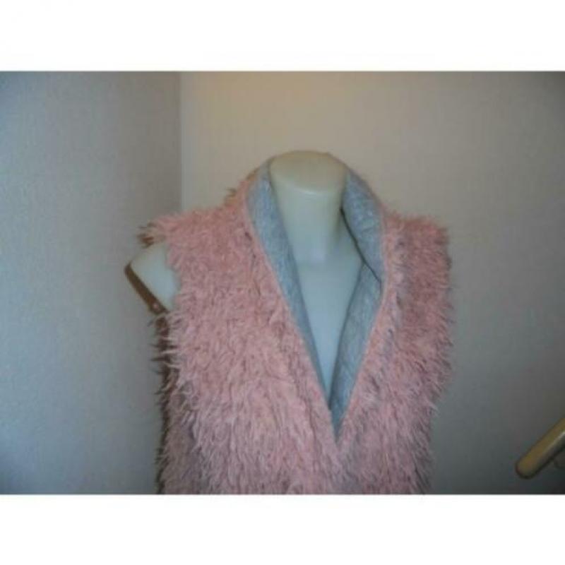 D4A Marccain fake fure vest bodywarmer fluffy bont roze N3