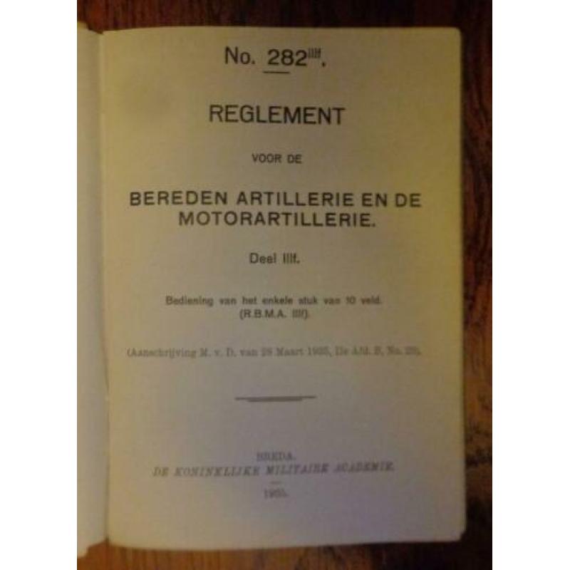 Regelement bereden artillerie (5 deeltjes)