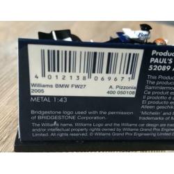 1:43 Minichamps Pizzonia 2005 Williams FW27