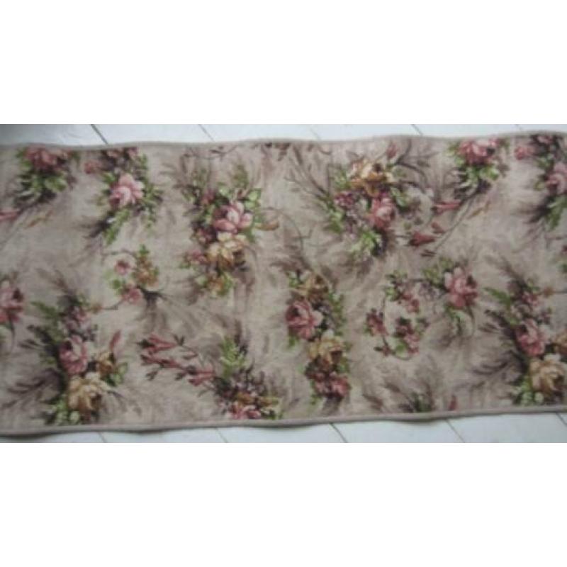 aparte Franse loper met roze rozen brocante landelijk 350x60