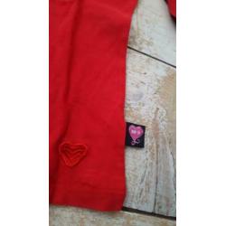 Mim-pi rode longsleeve met roosje 128