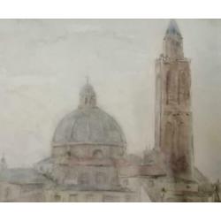 Aquarel Ernst Bosch geschept papier Venetië? maritiem