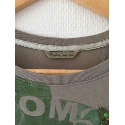 T-Shirt Replay grijs/groen maat s