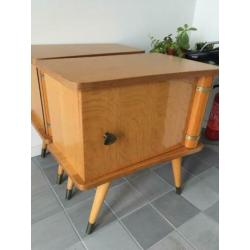 Vintage nachtkastjes kast design Mid Century