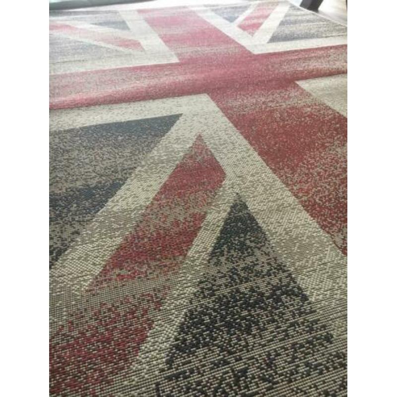 Vloerkleed vintage 120x170 vlag rood wit blauw