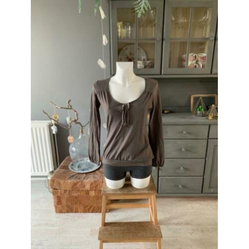 Bruine top longsleeve van Sutherland maat XXS