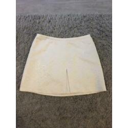 Zara feestelijke rok barok beige goud gloed l 42 zgan