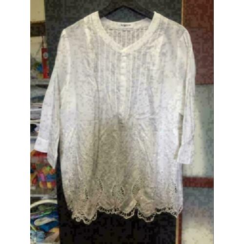 Wit design blouse, maat: l/xl
