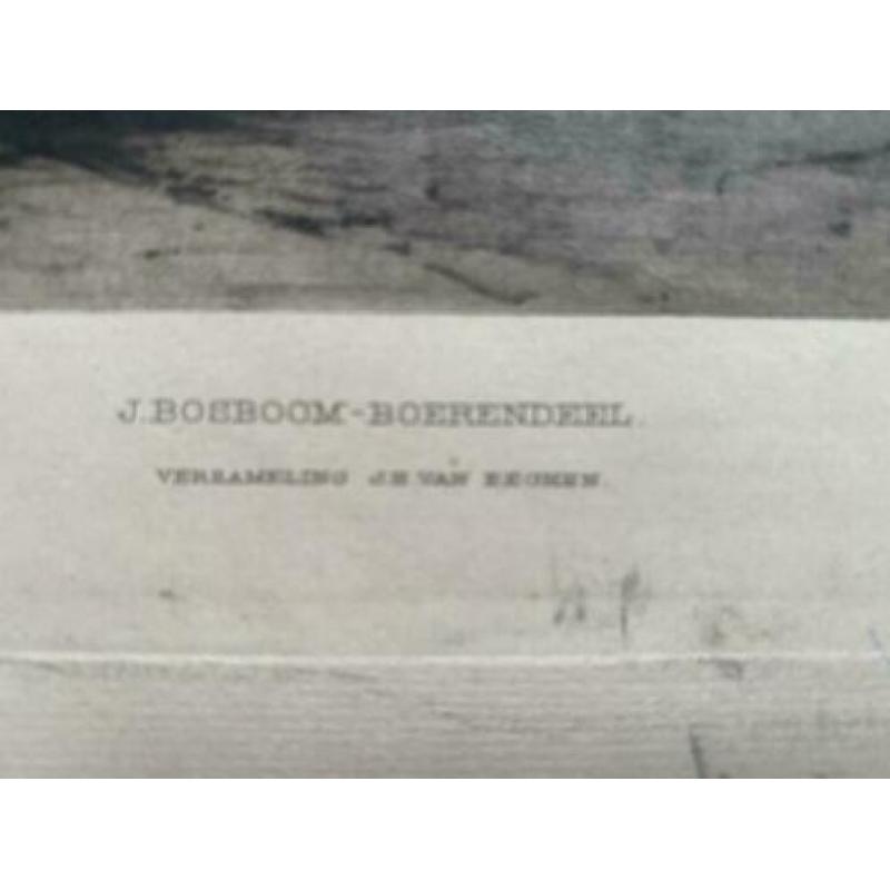 Antieke prent 1900 J. Bosboom Boerendeel AFM vel 25x34cm