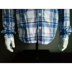 B keus: Superdry overhemd. Blauw Wit Rood. Maat L. Pluisjes
