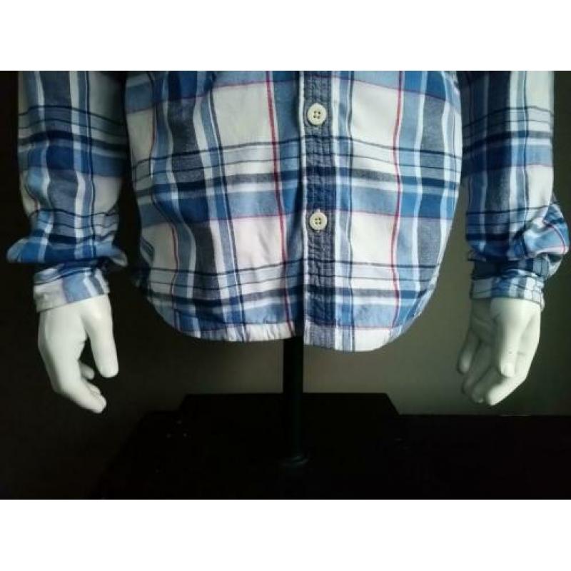 B keus: Superdry overhemd. Blauw Wit Rood. Maat L. Pluisjes