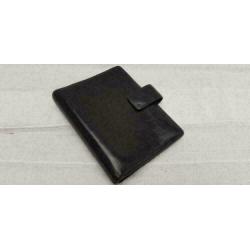 D302: LUGANO zwart leder agenda organizer papier: 80x125 mm