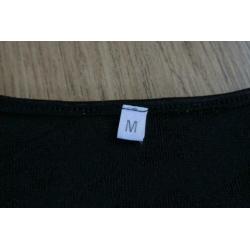 zwart dames shirt / top M patroon stof zwart lange mouwen