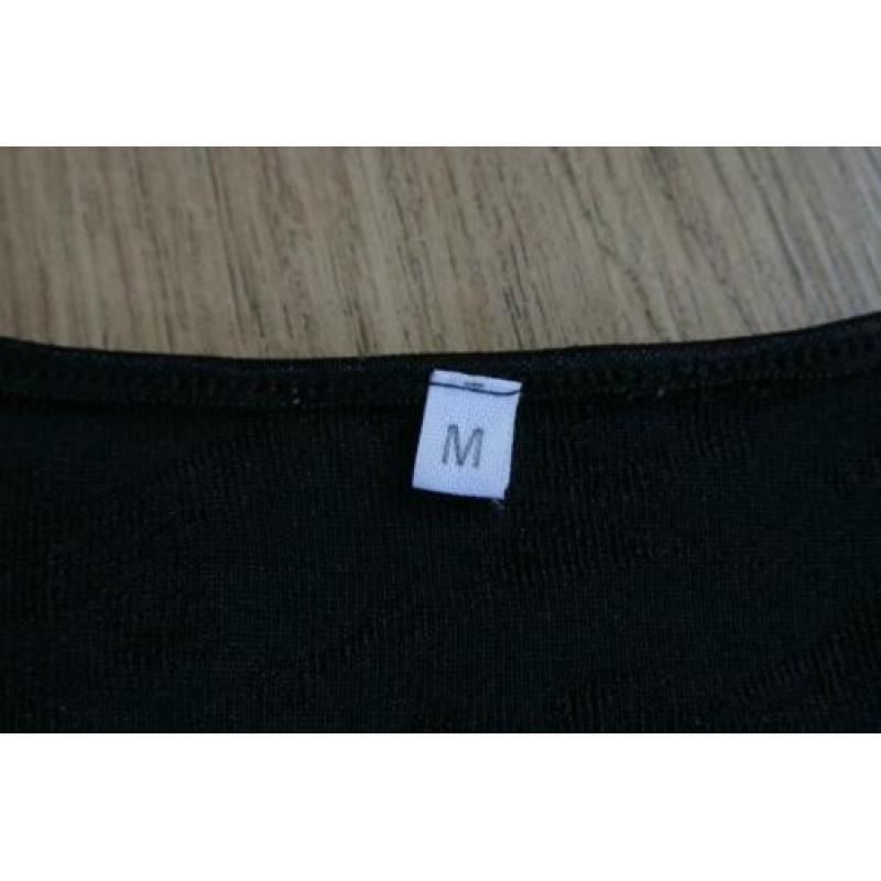 zwart dames shirt / top M patroon stof zwart lange mouwen