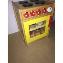 Houten speelgoed fornuis/oven