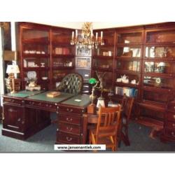Bureau buro chesterfield mahonie noten teak nu v.a. €454,55