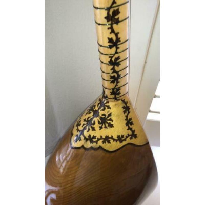 Mooi snaar instrument met hoes , Turkse Saz ingelegd hout