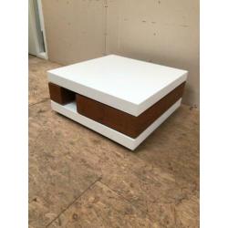 Salontafel massief hout wit hoogglans