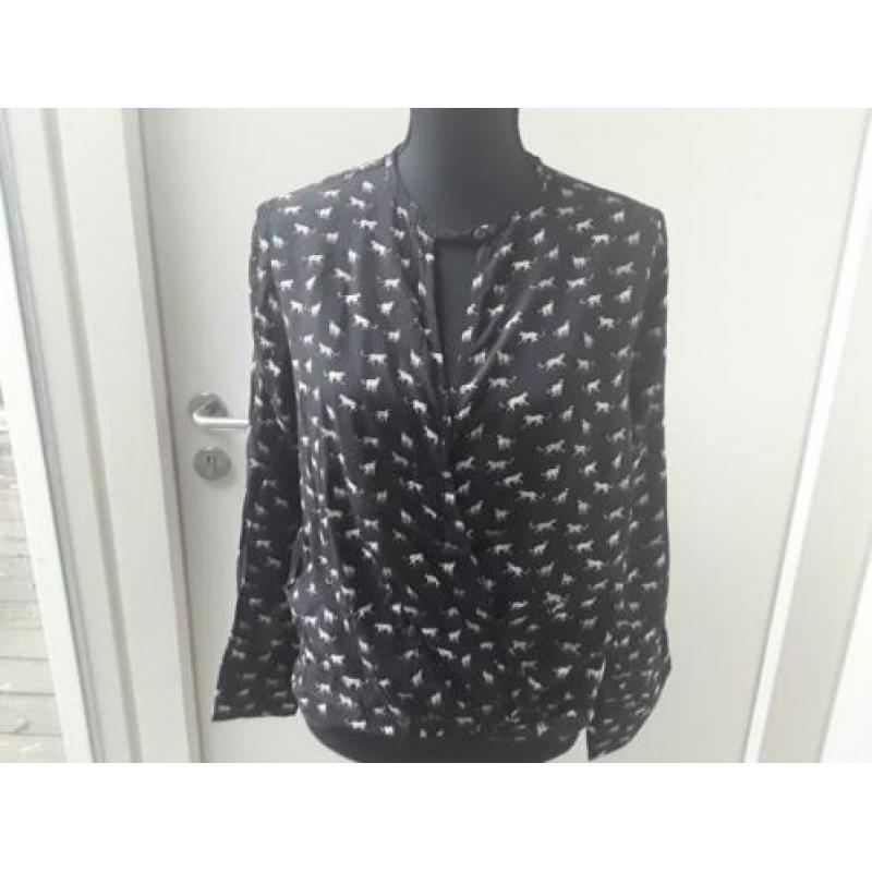 Prachtige Supertrash zwart witte Hyena print mt 38