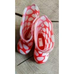 Regenlaarsjes maat 20 - rood met witte stippen