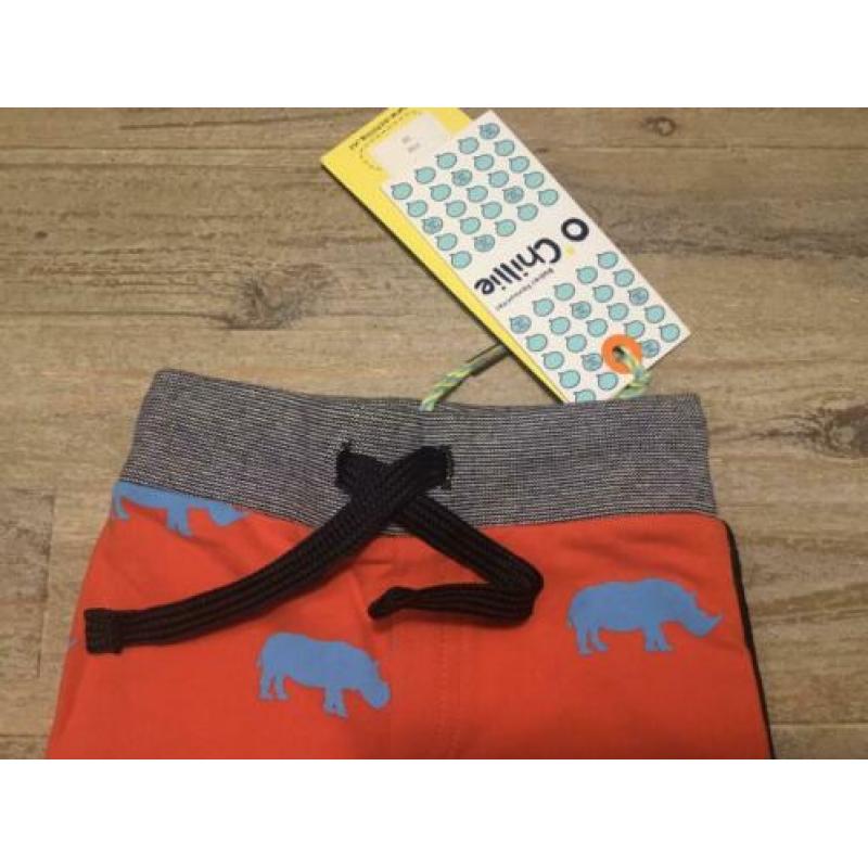 NIeuw set O’Chillie rood broekje en longsleeve neushoorn 68