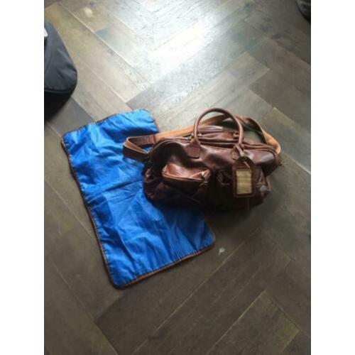 Cowboysbag luiertas cognac met verschoonmatje