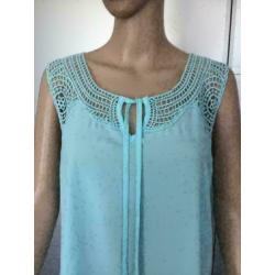 D437 ESQUALO maat 42=L blouse top licht-blauw