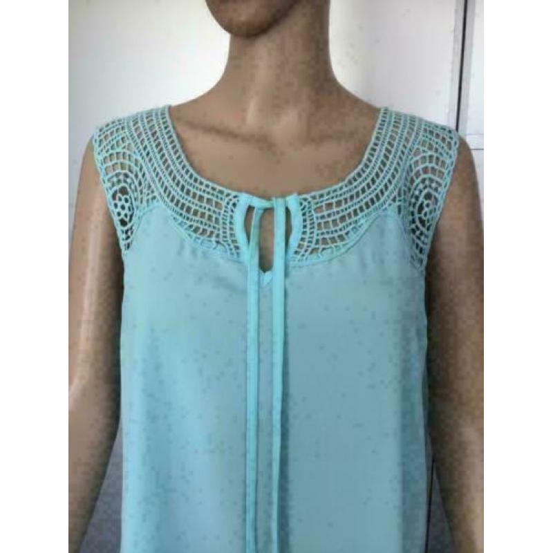 D437 ESQUALO maat 42=L blouse top licht-blauw