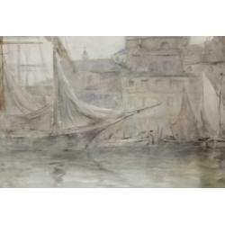 Aquarel Ernst Bosch geschept papier Venetië? maritiem