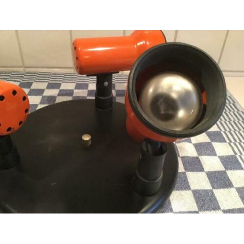 Vintage plafonnière plafondspot spot oranje zwart