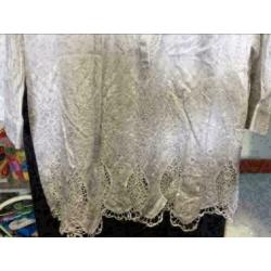 Wit design blouse, maat: l/xl