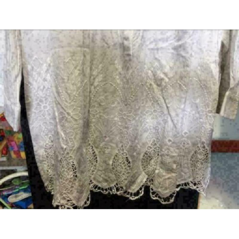Wit design blouse, maat: l/xl