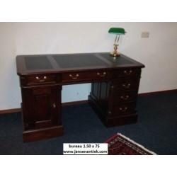 Bureau buro chesterfield mahonie noten teak nu v.a. €454,55