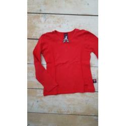 Mim-pi rode longsleeve met roosje 128