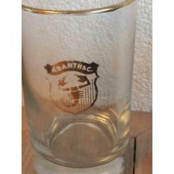 Vintage Abarth drinkglas glas met Abarth logo zoldervondst