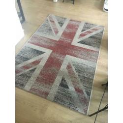 Vloerkleed vintage 120x170 vlag rood wit blauw