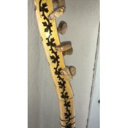 Mooi snaar instrument met hoes , Turkse Saz ingelegd hout