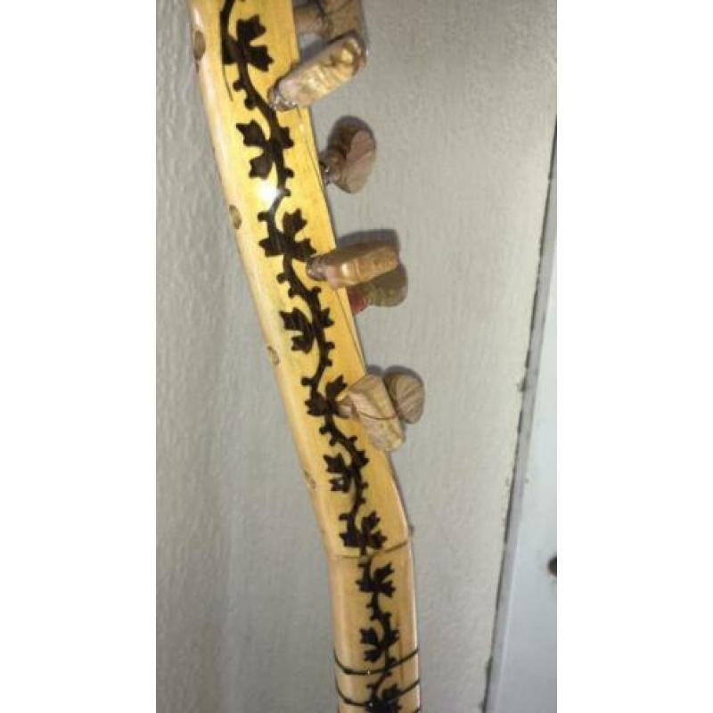 Mooi snaar instrument met hoes , Turkse Saz ingelegd hout