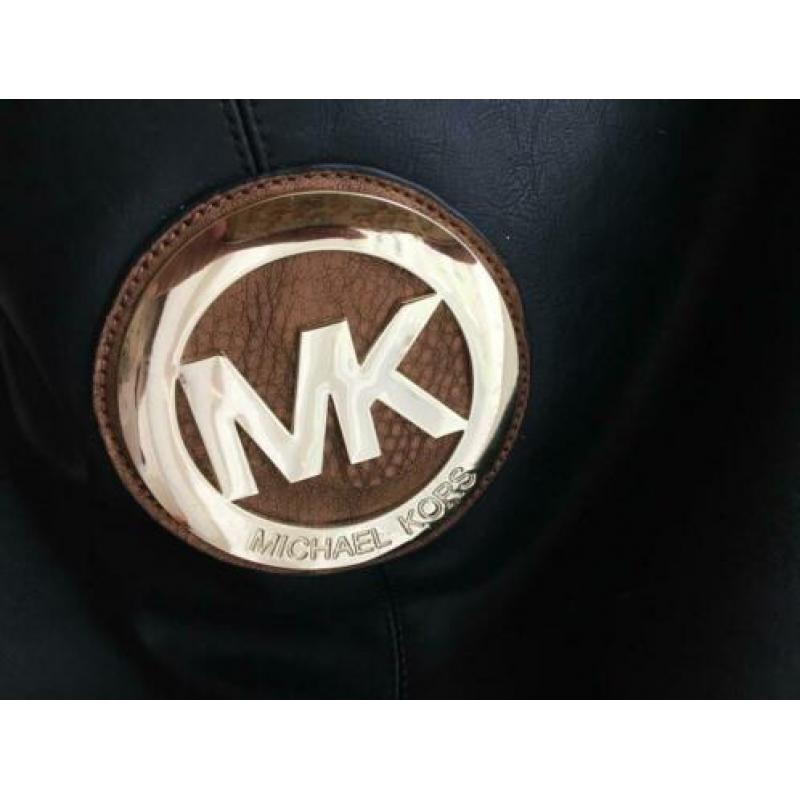 Shopper van Michael Kors, zwart met brons, vegan leather