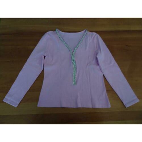 ZUCCHERO roze top met Swarovski stenen