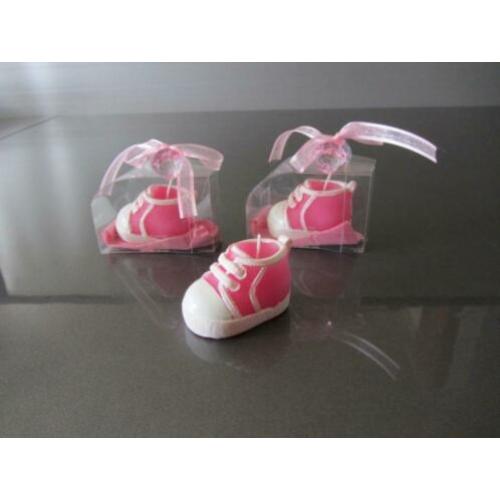 bedankje 19 bedankjes-super leuke roze schoentjes kaarsen in