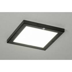 sensor plafondlamp plafonniere zwart led v garage hal kast